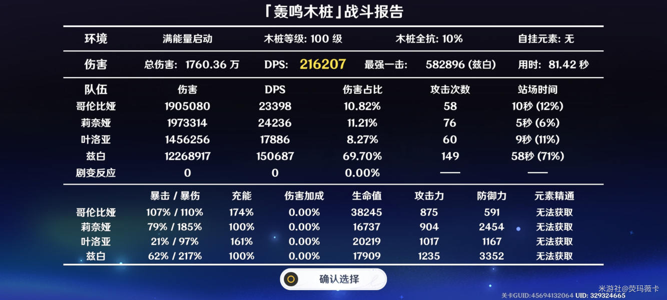 实测月结晶不绑少女，长轴挂水到位伤害只少10%
