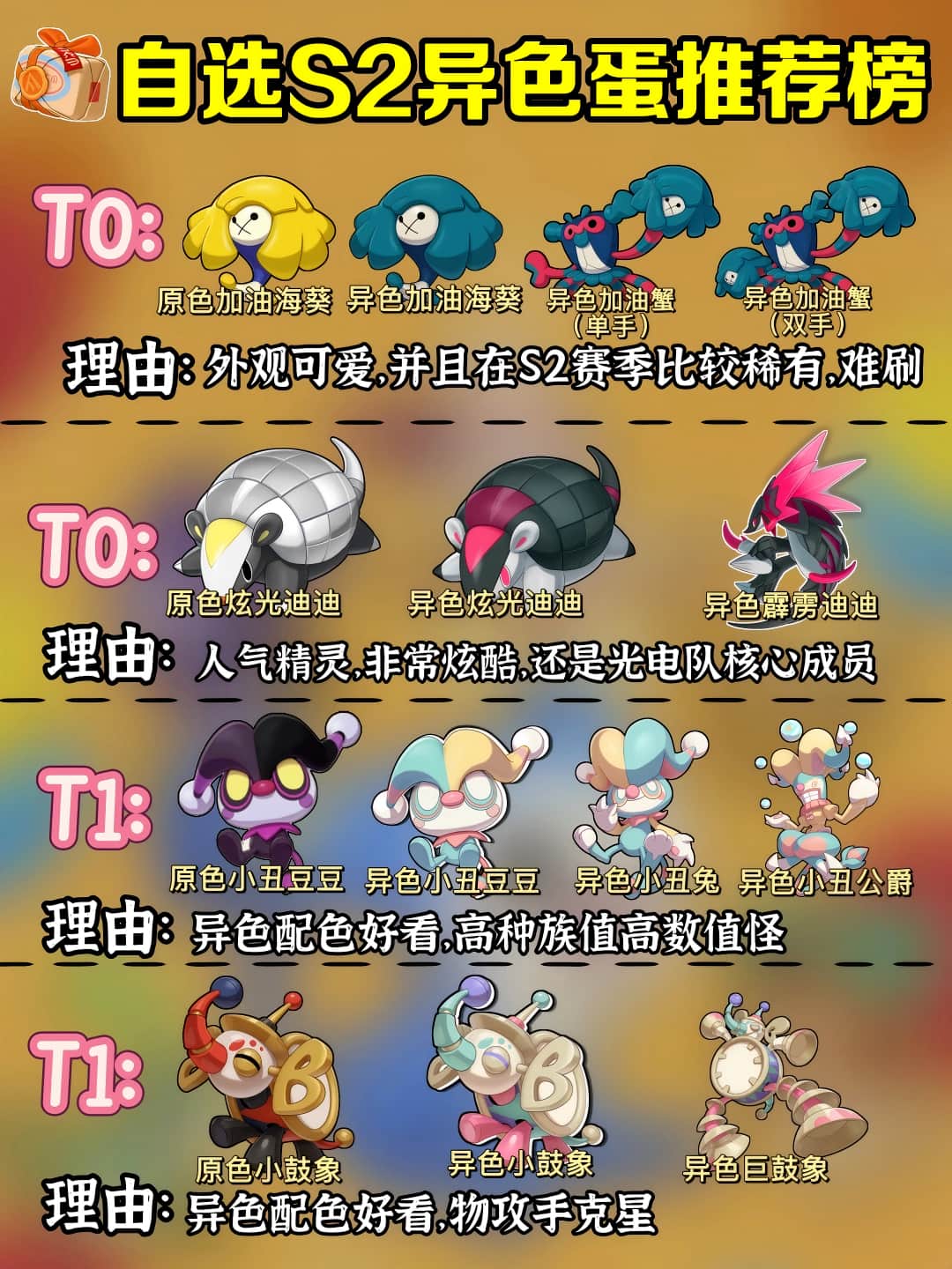 《洛克王国：世界》S2赛季自选异色蛋推荐汇总