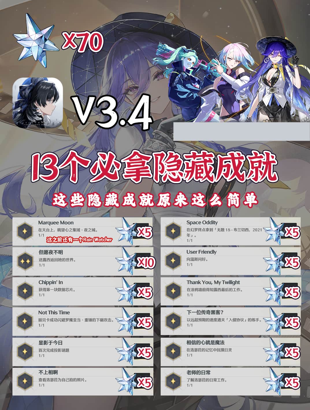 《鸣潮》3.4版本隐藏成就全流程攻略