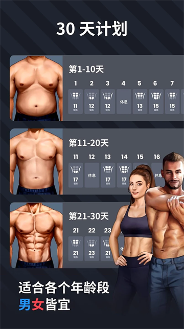 30天内练出六块腹肌